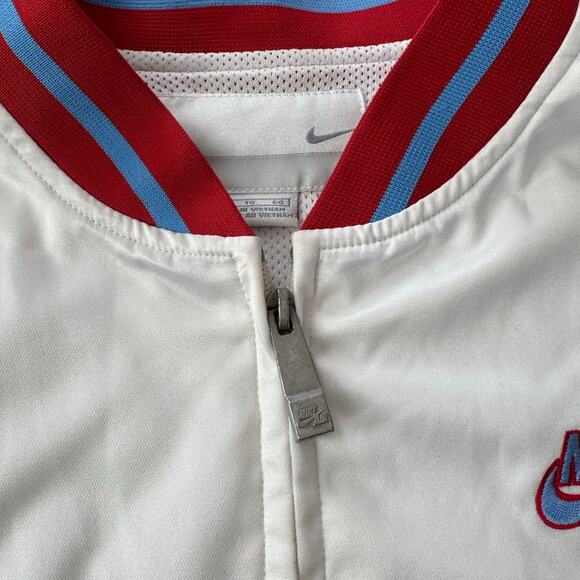 VTG Nike Air Revolution short sleeve zip long jacket white red blue XL - Picture 16 of 16